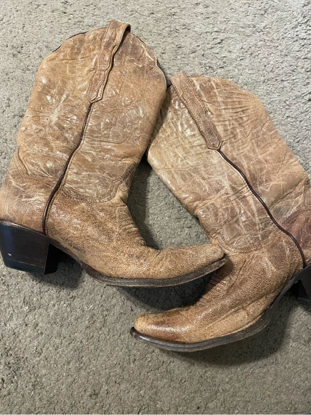 Dan Post women’s Colleen distressed women’s cowboy tan boots size 6.5 leather